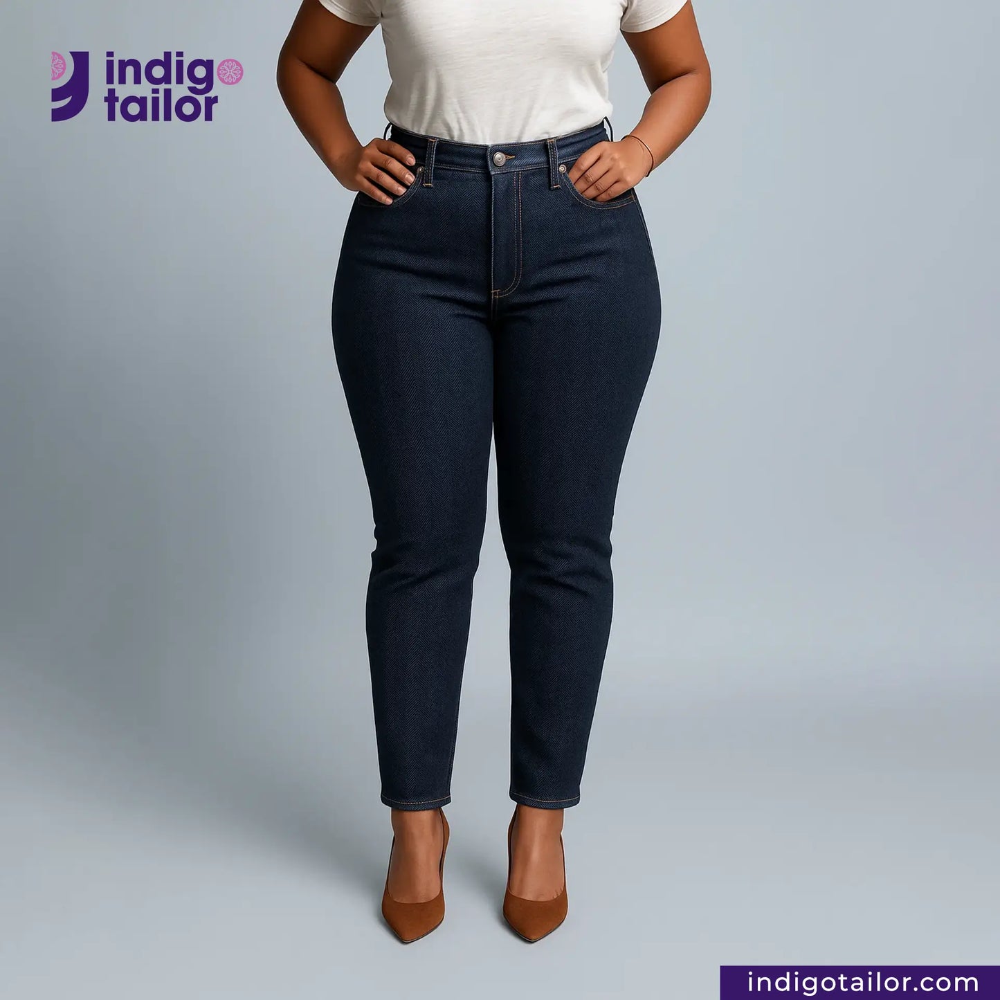 IT-464 INDIGO x INDIGO HERRINGBONE DENIM