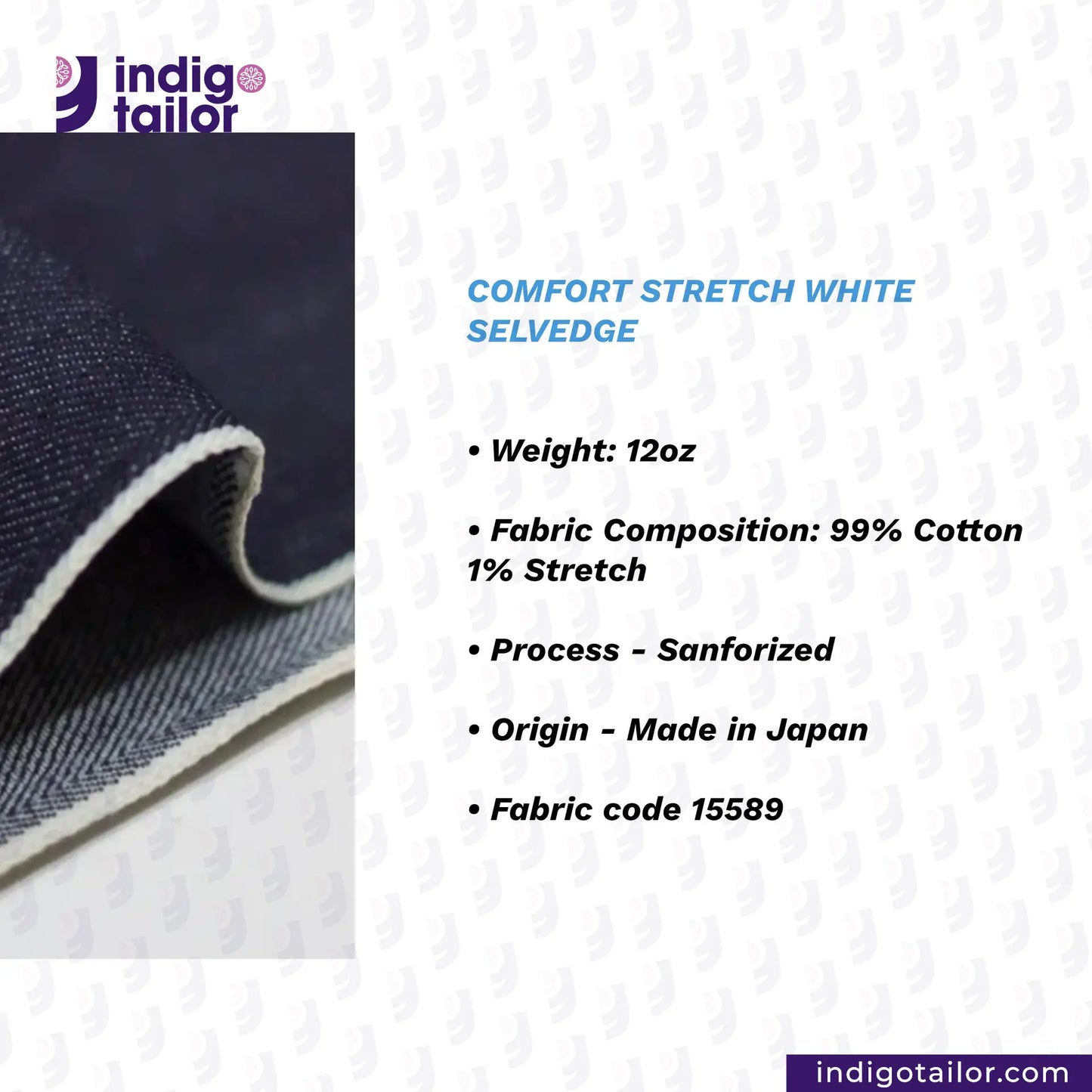 IT-471 COMFORT STRETCH WHITE SELVEDGE