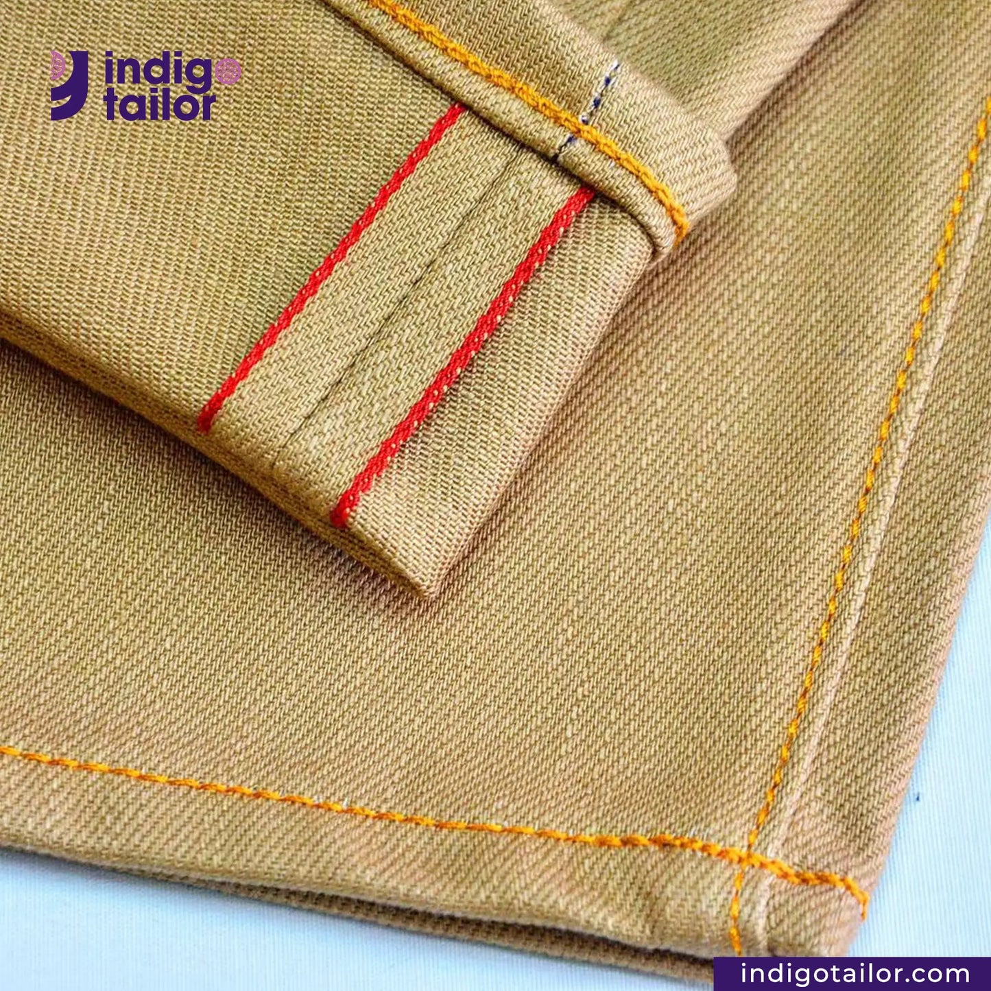IT-122 KHAKI SLUB DENIM