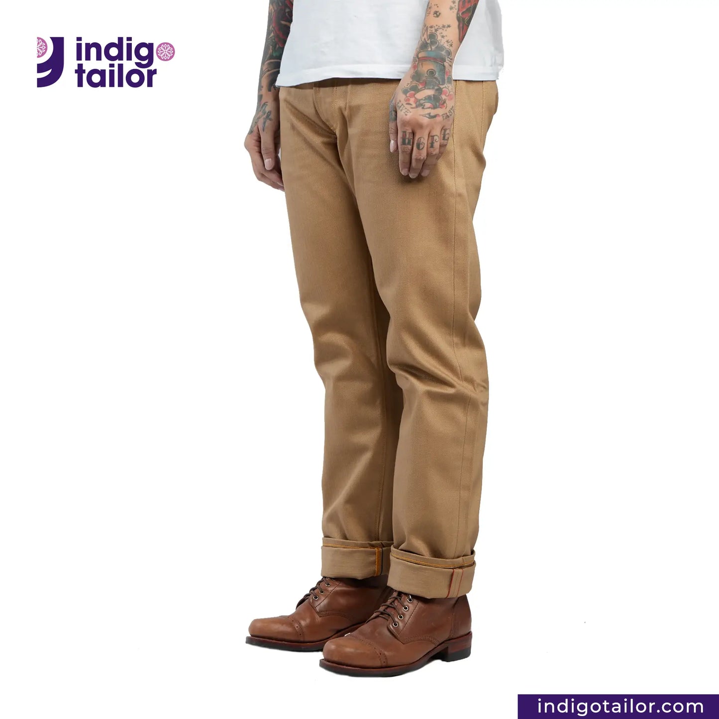 IT-122 KHAKI SLUB DENIM