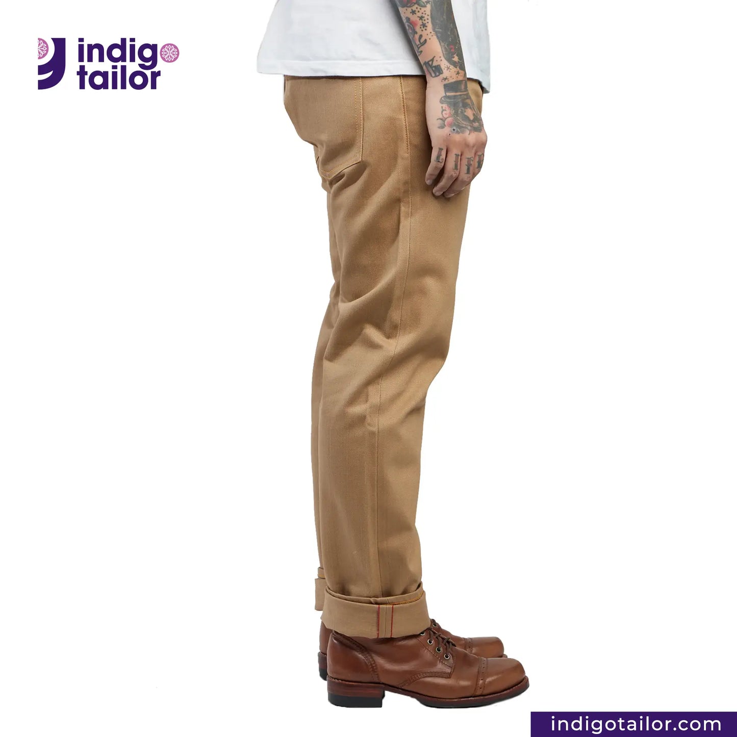 IT-122 KHAKI SLUB DENIM