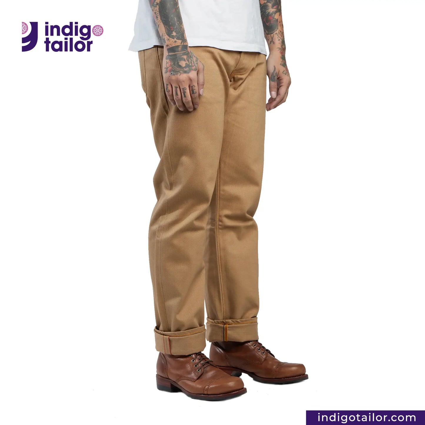IT-122 KHAKI SLUB DENIM