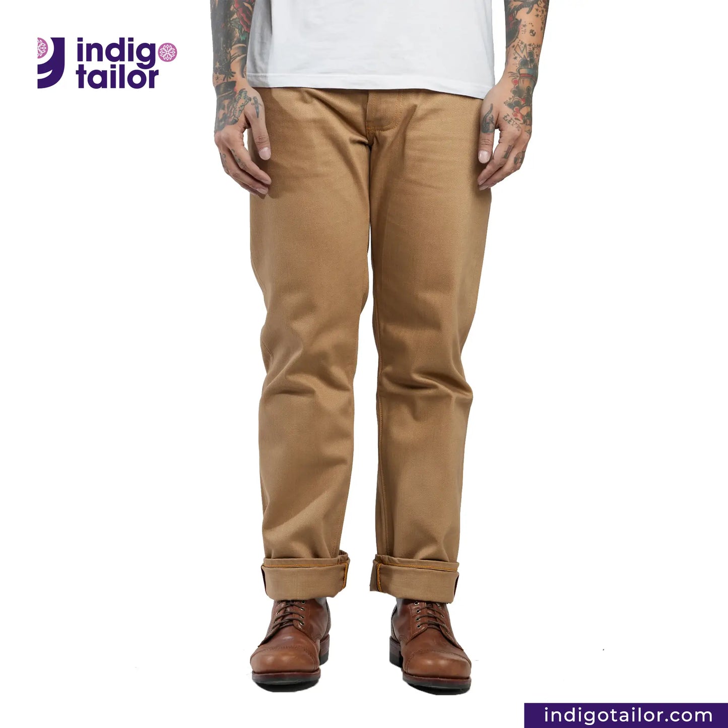 IT-122 KHAKI SLUB DENIM