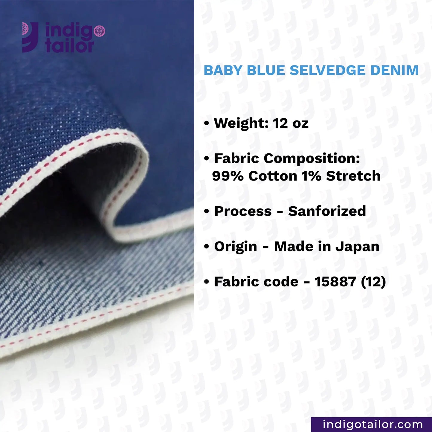 IT-374 BABY BLUE SELVEDGE DENIM