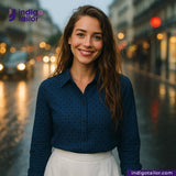 IT-456 INDIGO POLKA DOT JACQUARD