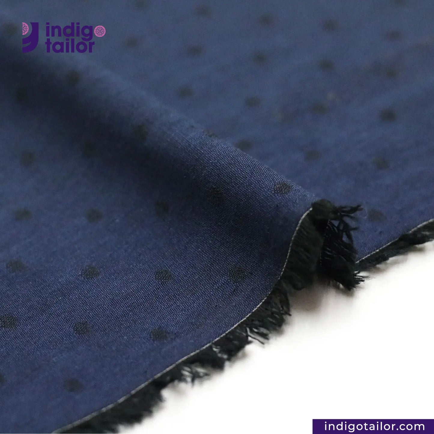 IT-456 INDIGO POLKA DOT JACQUARD