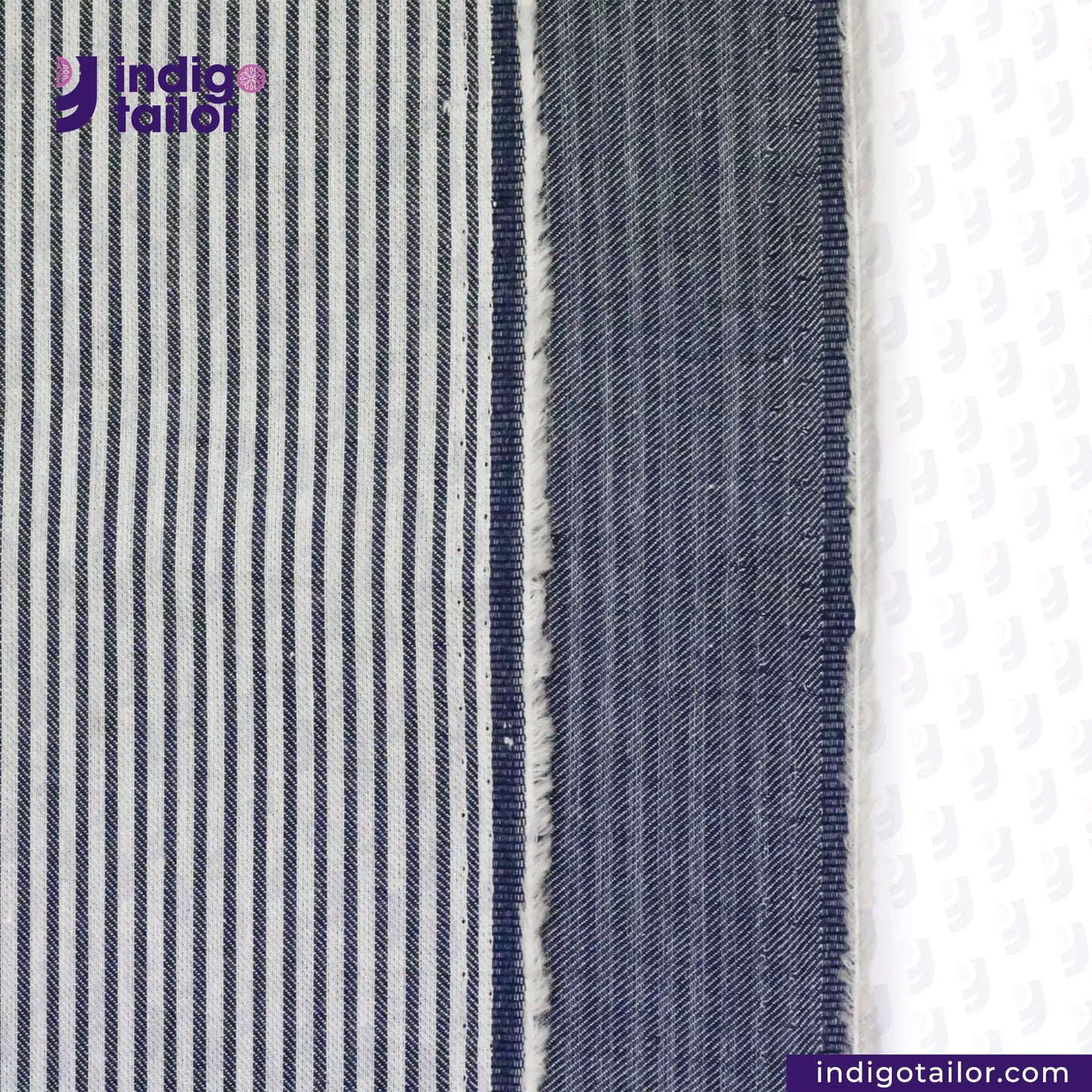 IT-439 REVERSIBLE CHAMBRAY BLUE GREY WITH SUBTLE HICKORY STRIPES