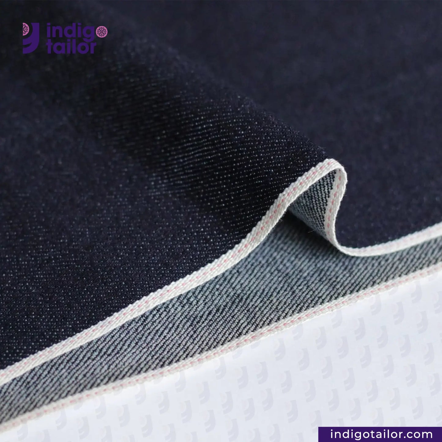 IT-443 STRETCHY SELVEDGE DEEP INDIGO PINK ID