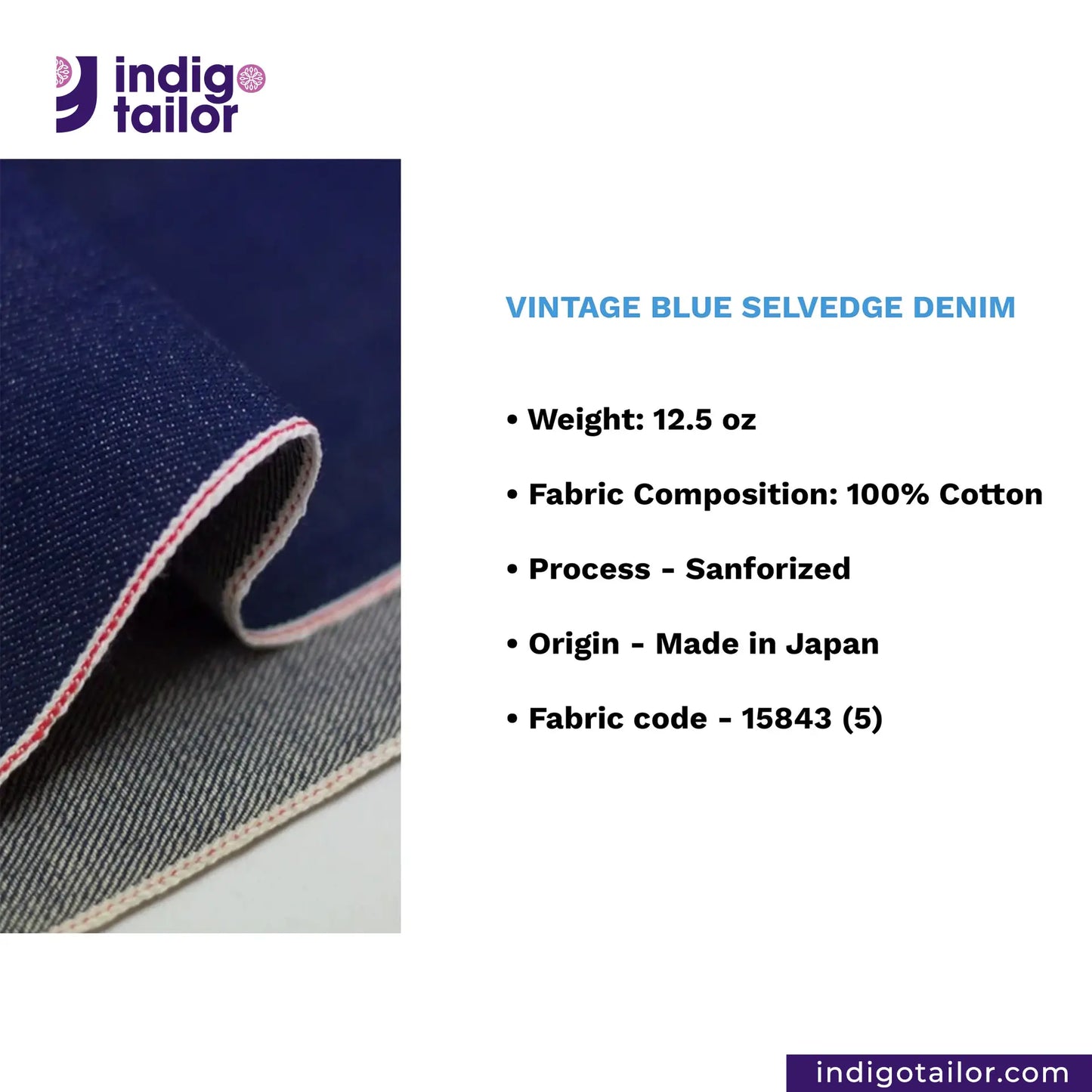 IT-450 VINTAGE BLUE SELVEDGE DENIM.