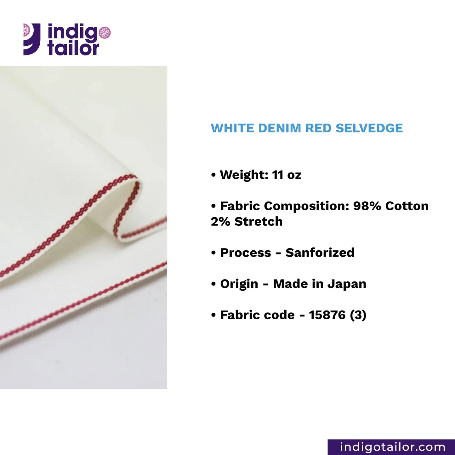 IT-453 WHITE DENIM RED SELVEDGE