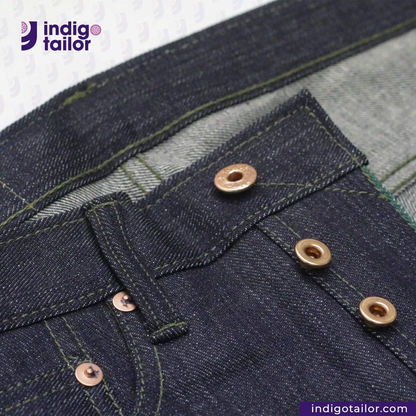 IT-006 FOREST GREEN SELVEDGE DENIM