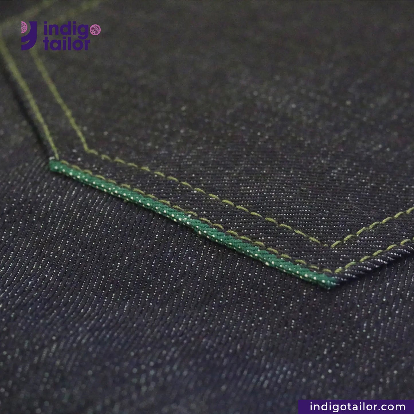 IT-006 FOREST GREEN SELVEDGE DENIM