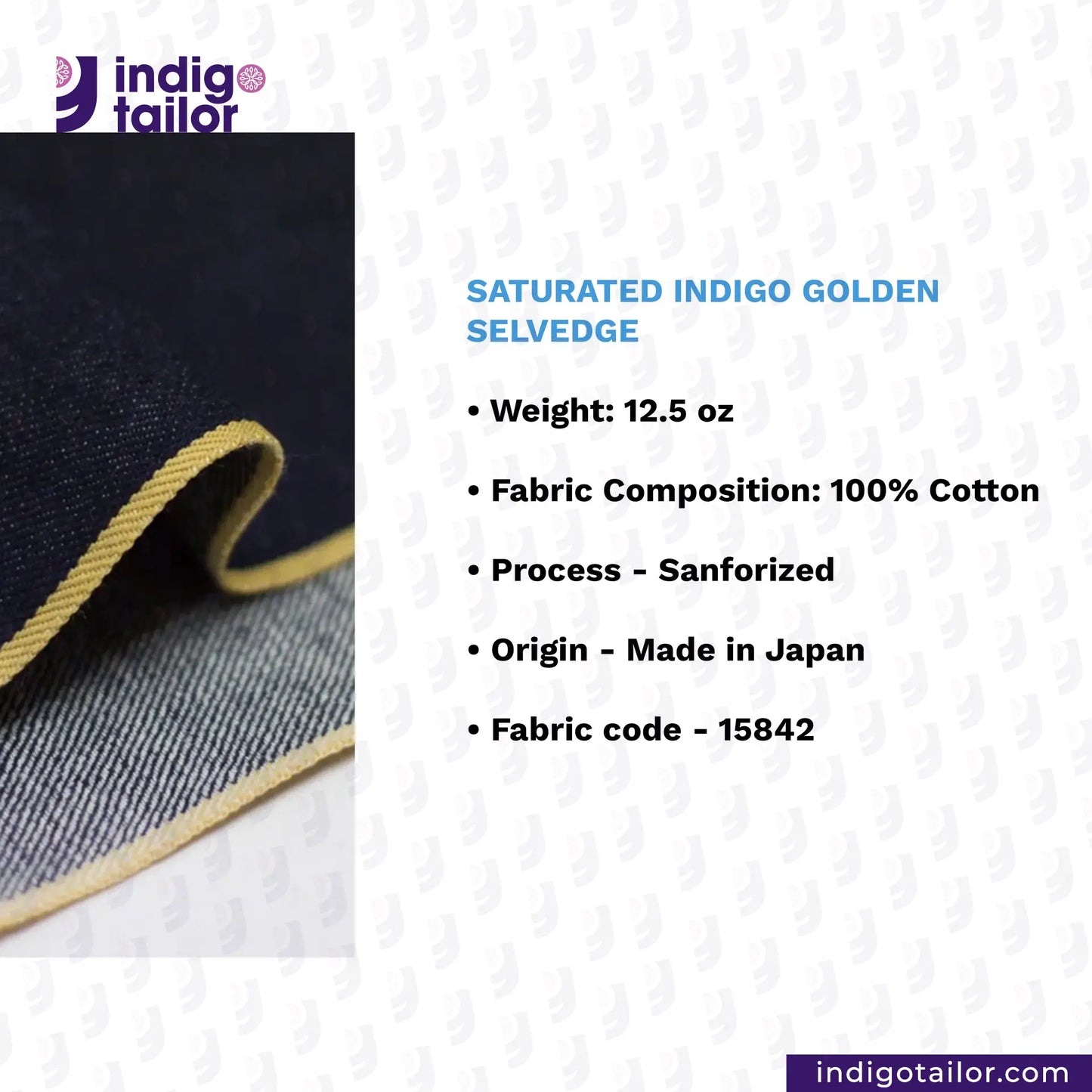 IT-463 SATURATED INDIGO GOLDEN SELVEDGE
