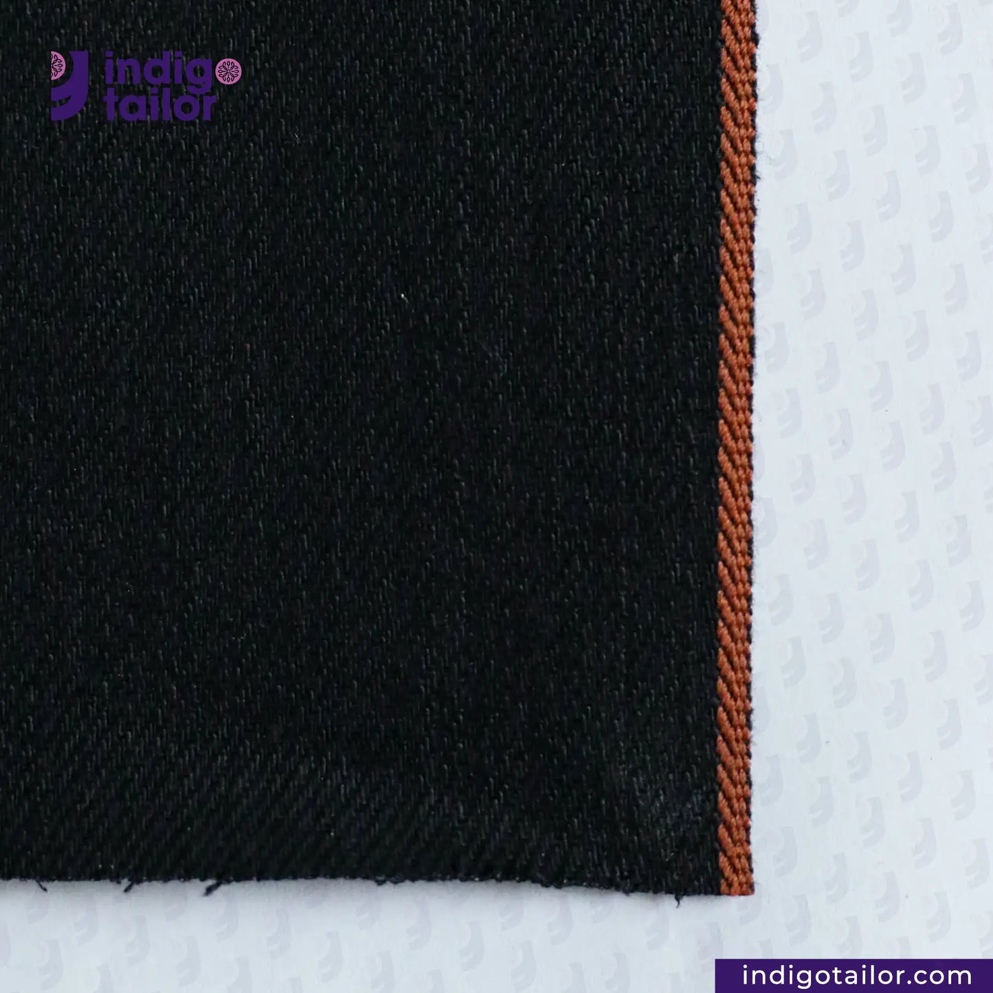 IT-481 SMOOTH DOUBLE BLACK SELVEDGE DENIM BURNT ORANGE ID