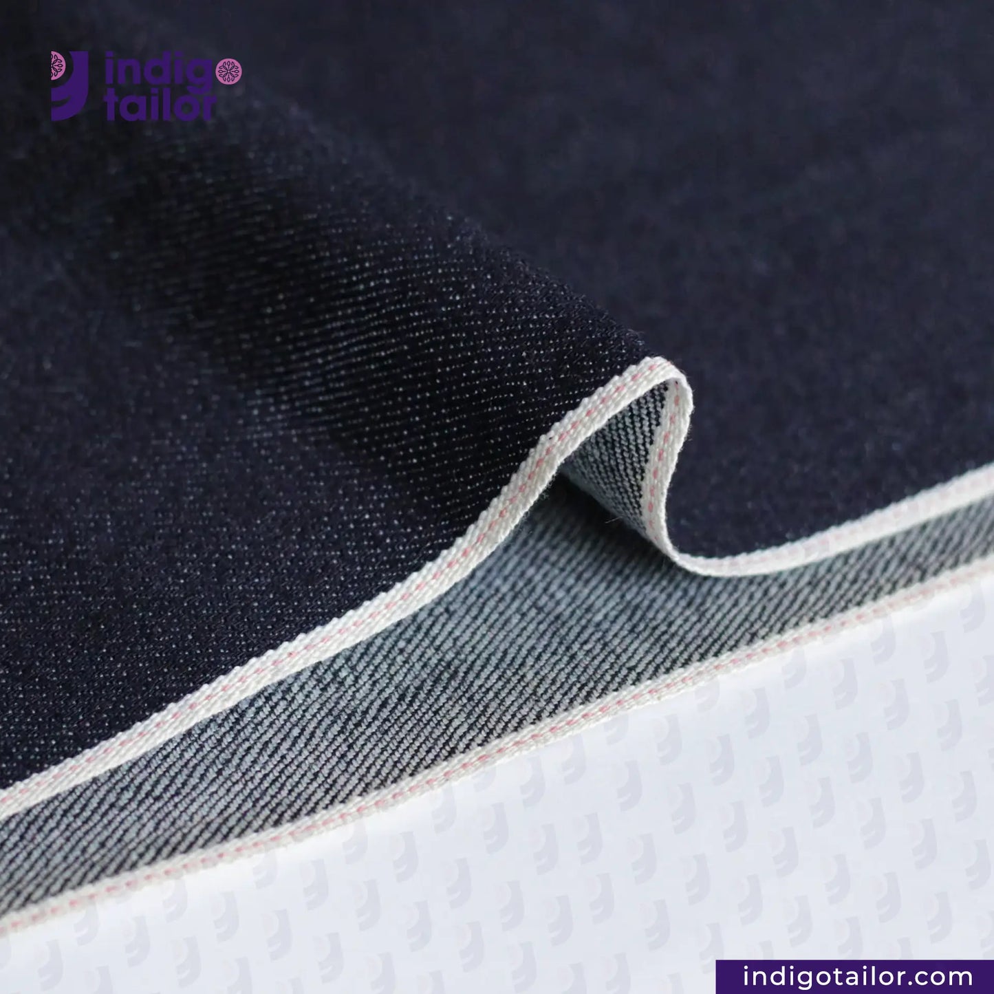 IT-453 STRETCHY SELVEDGE DEEP INDIGO PINK