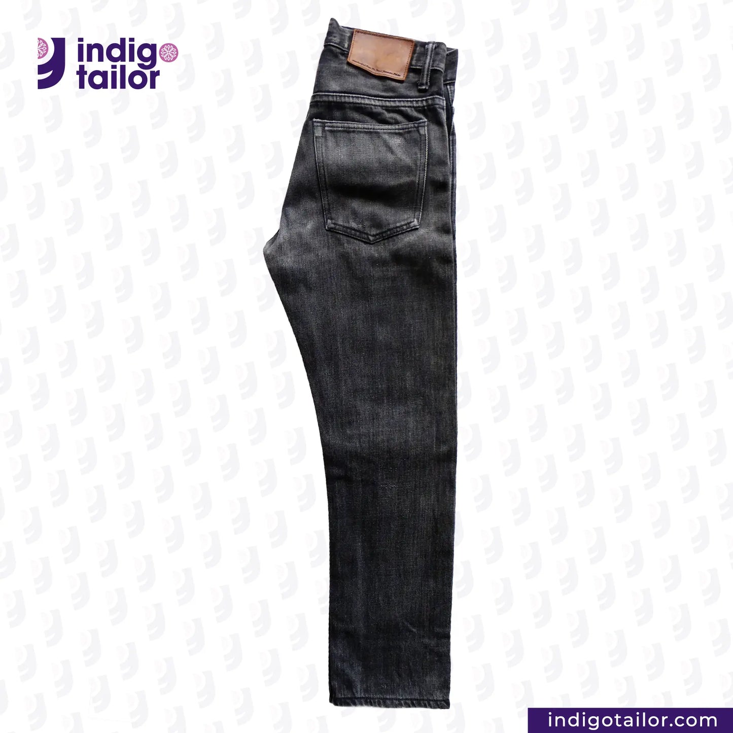 SUPER BLACK DENIM jeans with a visible brand logo on a white background