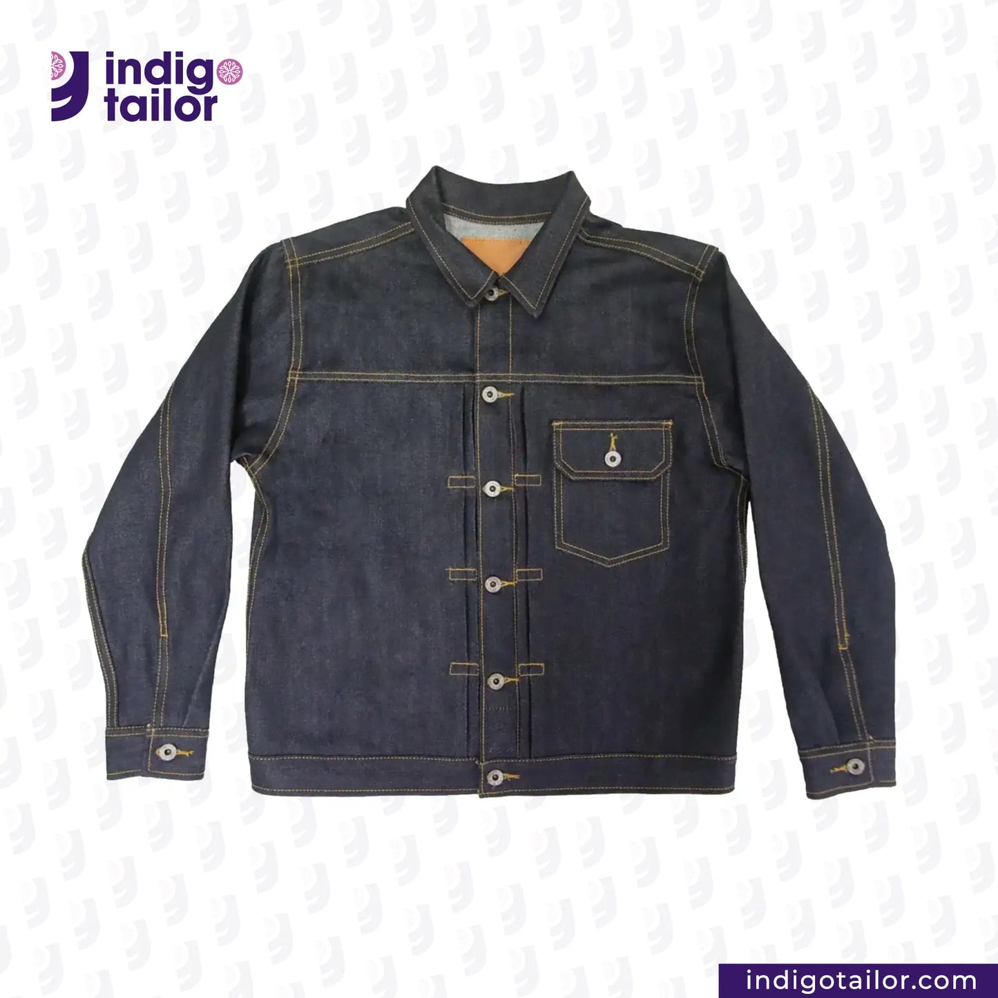 TYPE 1 JACKET on a white background with 'Indigotailor' branding.