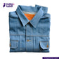 AOZORA SKY BLUE TYPE II PLUS JACKET with orange lining on a white background, featuring the Indigotailor logo.