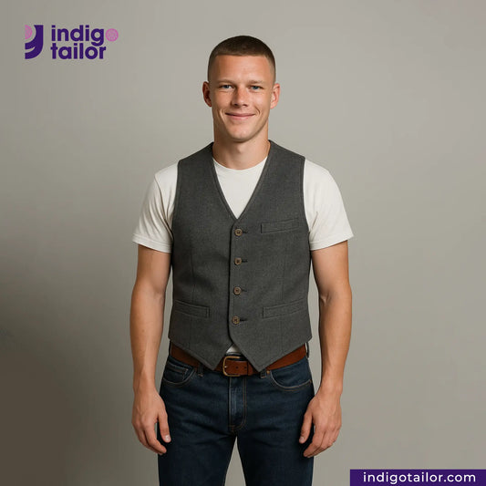 IT-15 BLACK TWEED WORK VEST