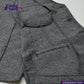 BLACK TWEED WORK VEST with a brand logo on a white background