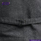 Close-up of a BLACK TWEED WORK VEST with a belt buckle, featuring the Indigo Tailor logo.