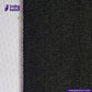 Close-up of black denim fabric with a white background, featuring the Indigotailor logo. BULLION GOLD SELVEDGE DENIM