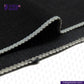 Close-up of DARK INDIGO x BLACK SELVEDGE DENIM fabric with white stitching, featuring the Indigotailor logo.