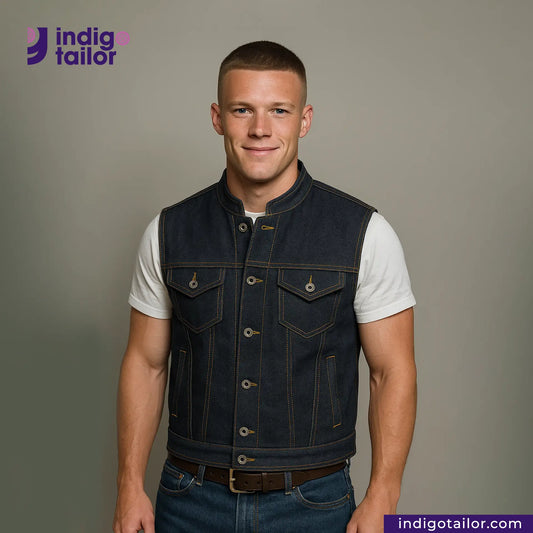 IT-14 DENIM BIKER VEST