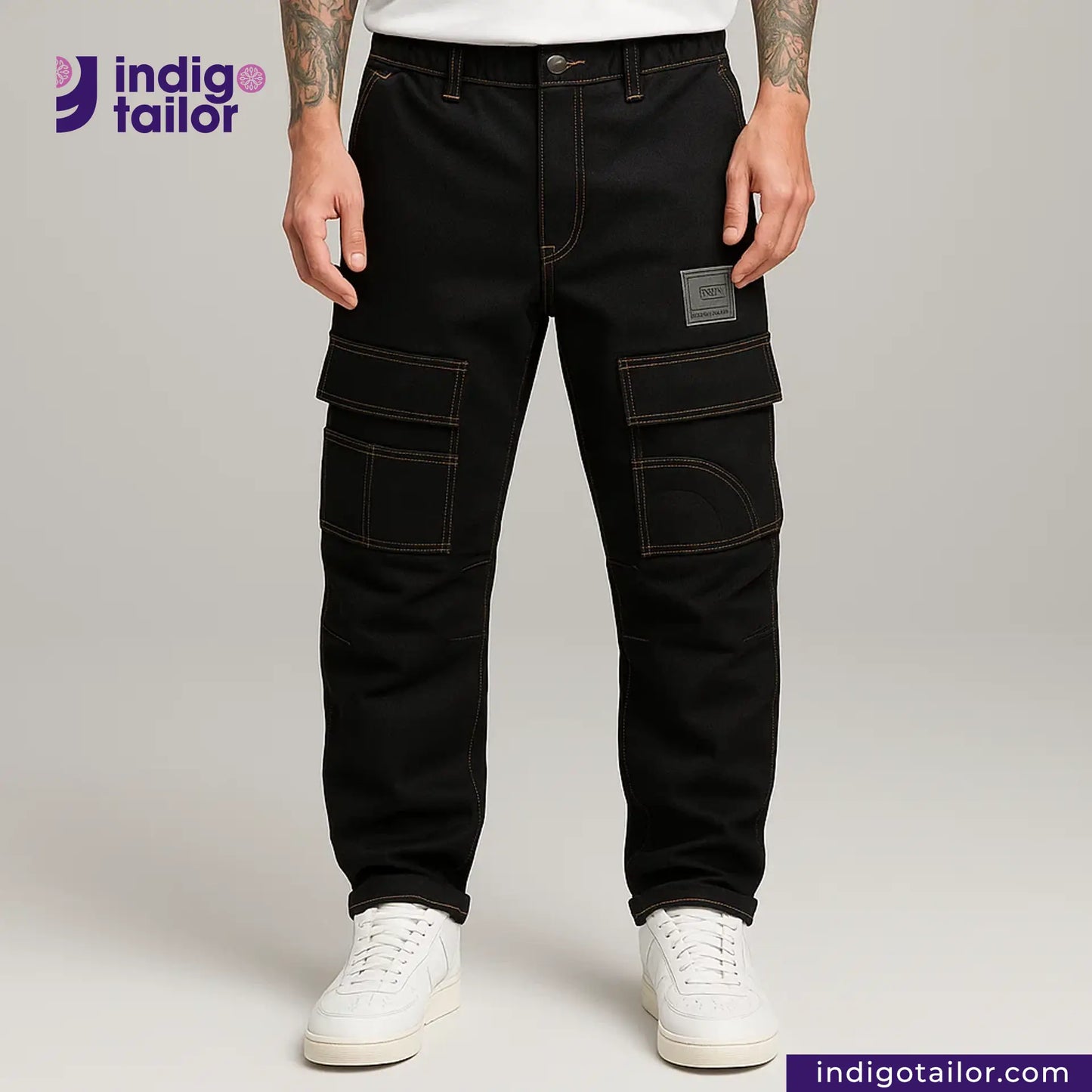 IT-447 DOUBLE BLACK STRETCH SELVEDGE DENIM