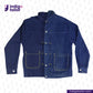 DOUBLE DIPPED TRIPLE PLEAT REPRO denim jacket with 'Indigo Tailor' branding on a white background