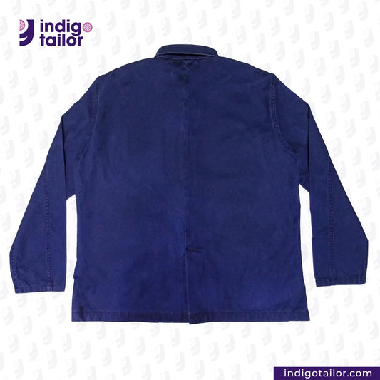 EASY JACKET INDIGO CANVAS with 'Indigo Tailor' logo on a white background