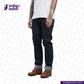 Person wearing HEAVYWEIGHT DEEP INDIGO DENIM jeans and brown boots with 'Indigotailor' logo in the corner.