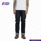 Person wearing dark jeans and brown boots with 'Indigo Tailor' logo and website URL on a white background.