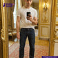A man wear a HEAVYWEIGHT DEEP INDIGO DENIM jeans this jean are craft by indigo tailor 
