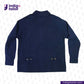INDIGO HARRINGTON JACKET with gold buttons on a white background, featuring the Indigotailor logo.