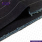 Close-up of INDIGO PINSTRIPES fabric with 'Indigo Tailor' branding.