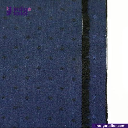 IT-456 INDIGO POLKA DOT JACQUARD