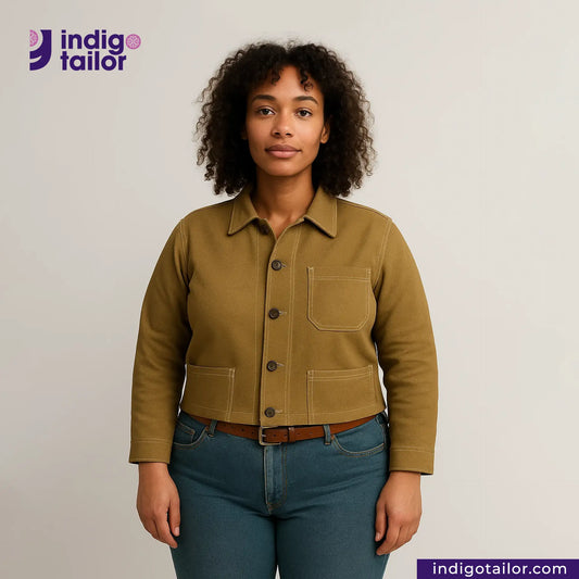 IT-10 KHAKI HERRINGBONE COVERALL JACKET