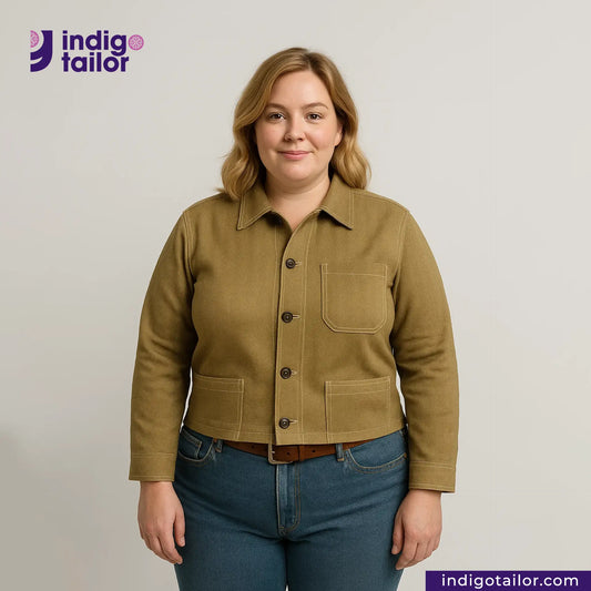 IT-10 KHAKI HERRINGBONE COVERALL JACKET