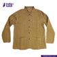 KHAKI HERRINGBONE COVERALL JACKET with white stitching on a white background, featuring the Indigotailor logo.