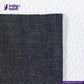 Close-up of KUROKI SLUBBY AND HEAVY DEEP INDIGO PINK SELVEDGE fabric with 'Indigo Tailor' logo and website URL.