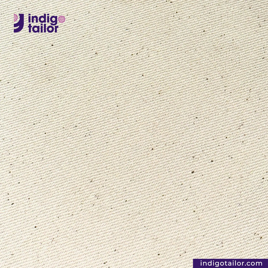 LOW TENSION SLUBBY, NEPPY AND HEAVY SELVEDGE DENIM fabric texture with Indigotailor logo and website URL at the bottom.