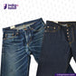 Two pairs of jeans displayed side by side with 'Indigotailor' branding.