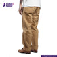 Person wearing Officer Trousers (Khaki) pants with 'indigotailor' logo and website on a white background