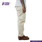 Person wearing Officer Trousers (Off-White) pants with a visible brand logo on a white background