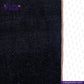 Close-up of SNOWY SELVEDGE DENIM fabric with a white background, featuring the Indigo Tailor logo.