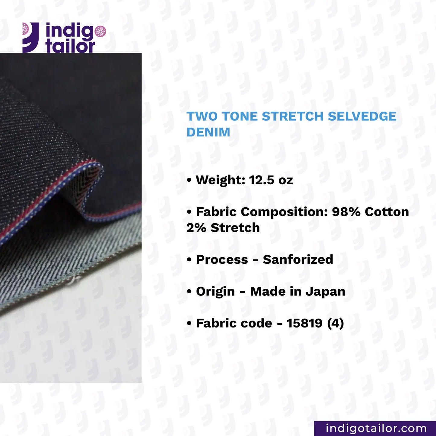 IT-479 TWO TONE STRETCH SELVEDGE DENIM