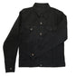 TYPE III DOUBLE BLACK TRUCKER JACKET with button details on a white background