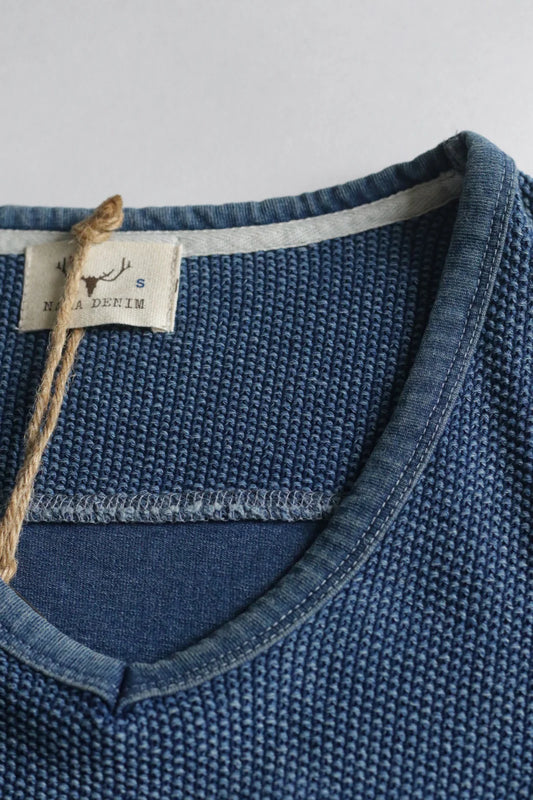 INDIGO SASHIKO T-SHIRT (VINTAGE WASH)