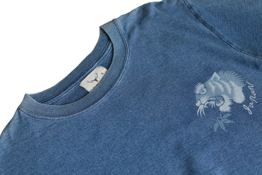 INDIGO DYED T-SHIRT VINTAGE BLUE